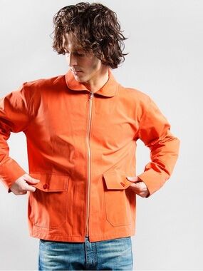 Nigel Cabourn Flight Shirt Jacket Orange